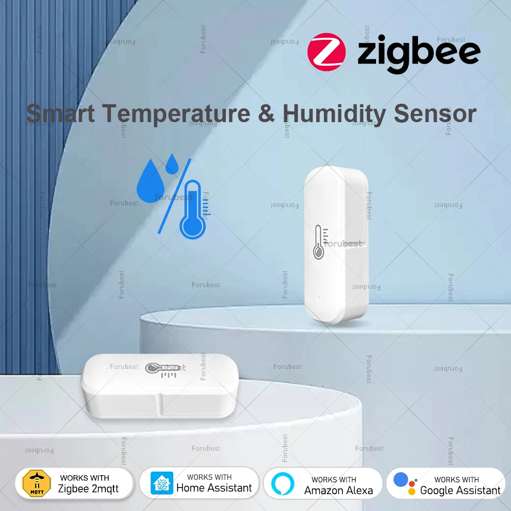 

Zigbee 3.0 Temperature And Humidity Sensor Thermo meter Hygrometer Home Automation For Alexa Amazon Google Home Assistant Z2M