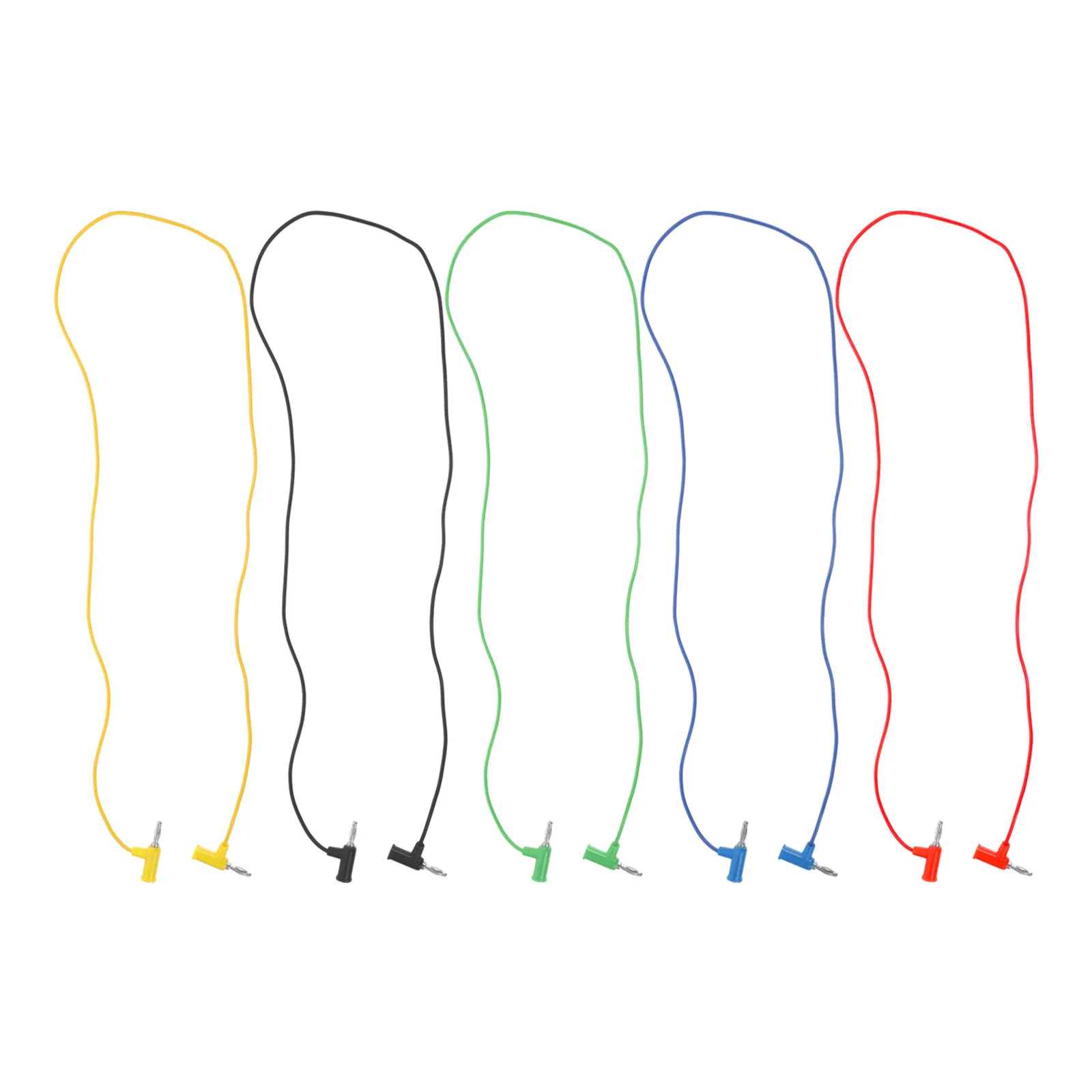 5Pcs Banana to Banana Test Leads Heavy Duty Copper Conductors PVC Insulated Flexible Easy Plug Unplug for Electrical Engineering