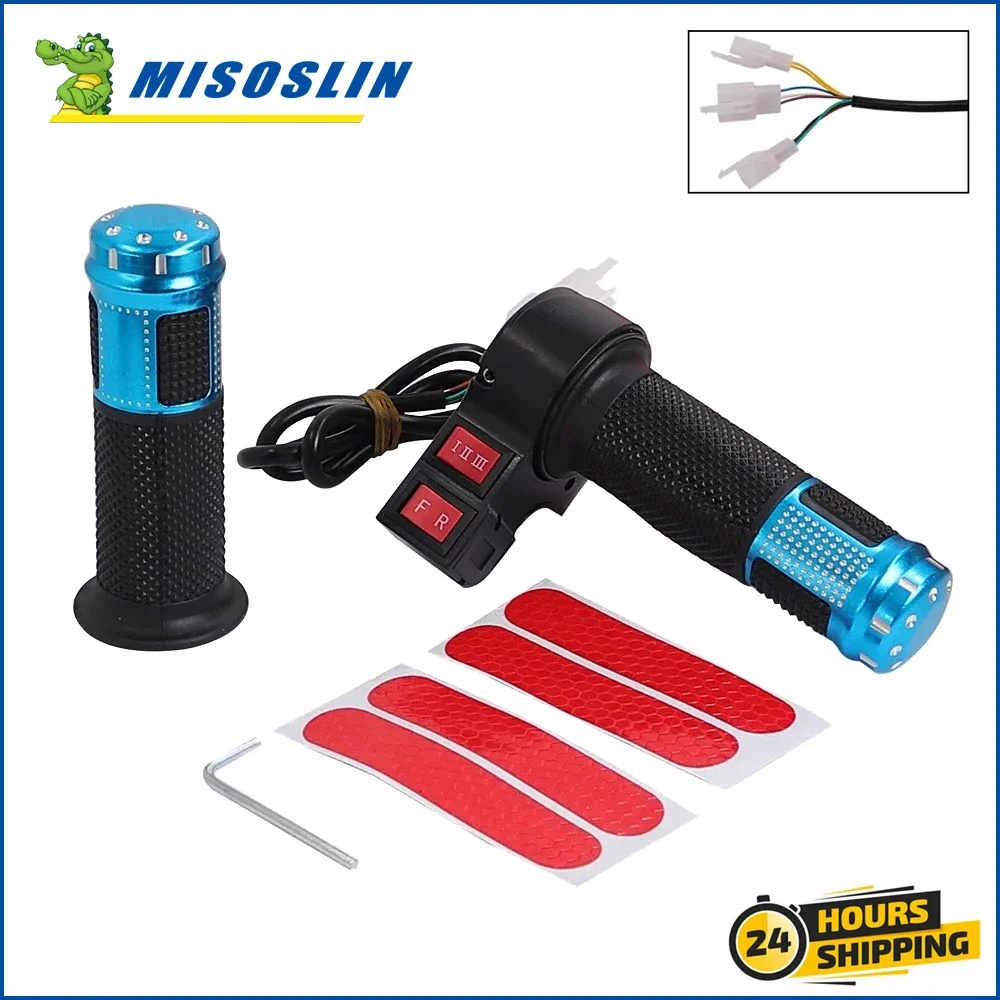 Acelerador de polegar 24v 36v 48v 60v 72v com alças, acelerador de dedo, acelerador de torção para bicicleta elétrica, triciclo/e-scooter