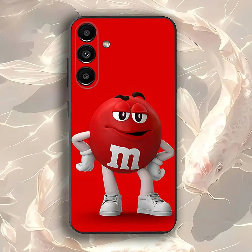 Custodia per telefono MM con chicchi di cioccolato per Samsung Galaxy A73,31,32,72,41,53,52,71,22,5G,Nota,J7,8,9 Cover morbida nera