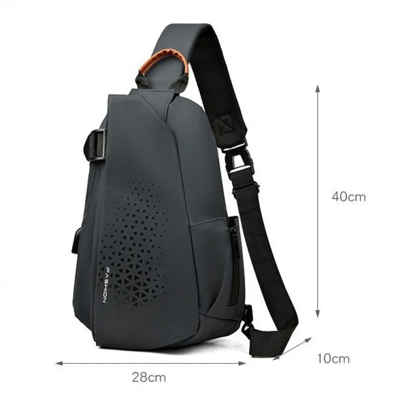 -Border Functional Messenger Bag Men's Large-Capacity Backpack New Multifunctional Chest Bag Motorcycle Motorcycle Shoulder