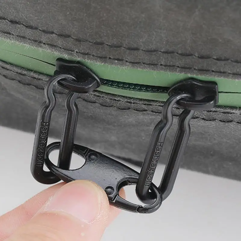 2pcs Removable Zipper Sliders Spring Buckles Carabiner Hook Outdoor Camping Backpack Clothing Buckle Key-Lock Tool