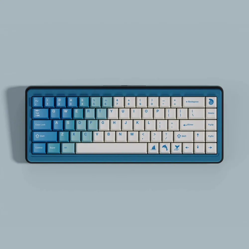 Bigpool Blue Gradient Theme Keycap 155Keys PBT Custom Cherry Profile Keycaps for Mechanical Keyboard Accessories Gift Lucky65V2