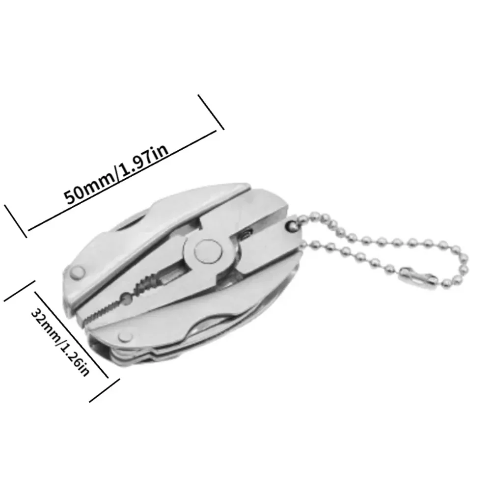 Portable Stainless Steel Multi-Tool Pliers Knife Multi-function Keychain Screwdriver For Outdoor Use