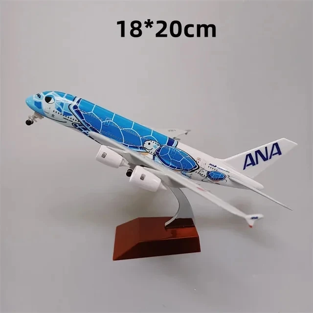 20cm Air Japan ANA Airlines Airplane Model Toy Green Cartoon Sea