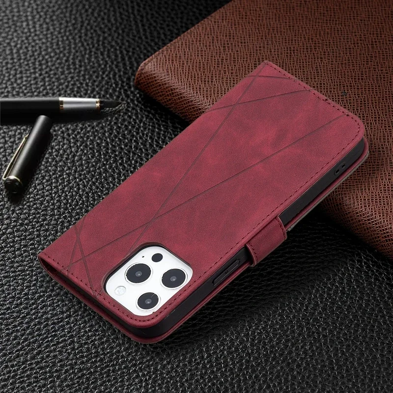 Funda de cuero a prueba de golpes para iPhone, carcasa de lujo con tapa magnética para modelos 15, 14 Pro Max, 13, 12, 11, SE, 2022, X, XS, XR, 8,