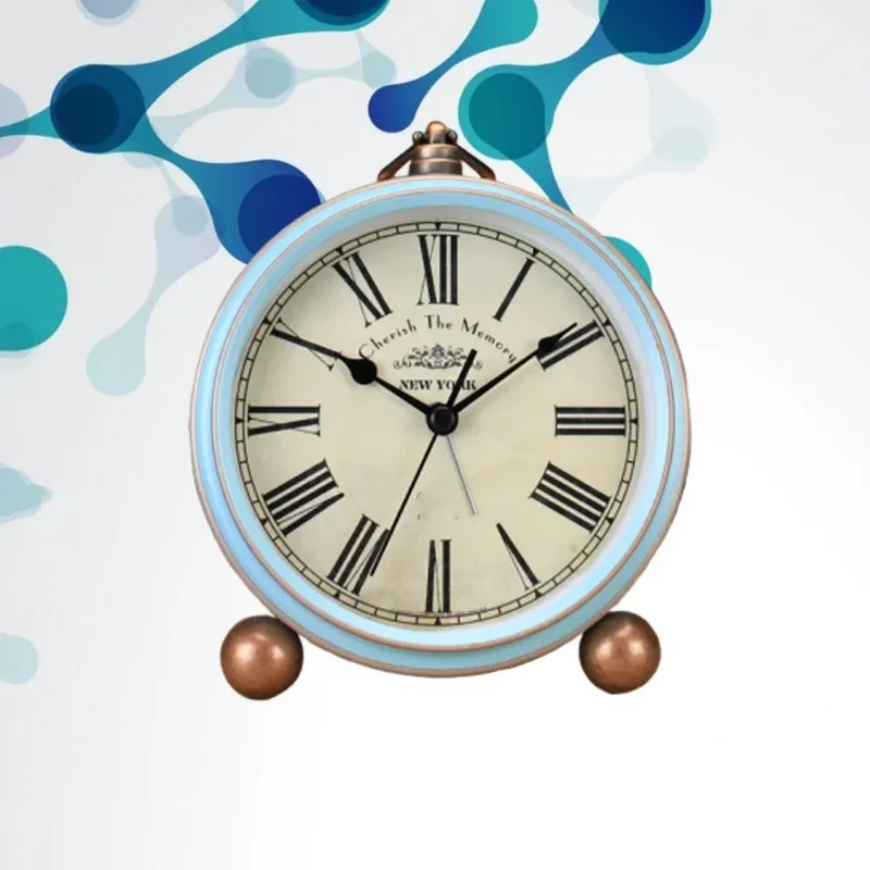 bureau-creatif-decor-a-la-maison-table-metal-bleu-design-romain-bureau-table-horloge-sans-reveil