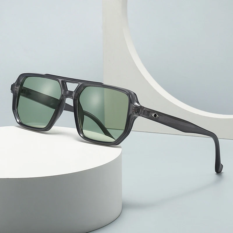 SO & EI Ins شعبية موضة مربع النظارات الشمسية الرجال التدرج ظلال UV400 خمر المسامير النساء تتجه نظارات شمسية زرقاء خضراء