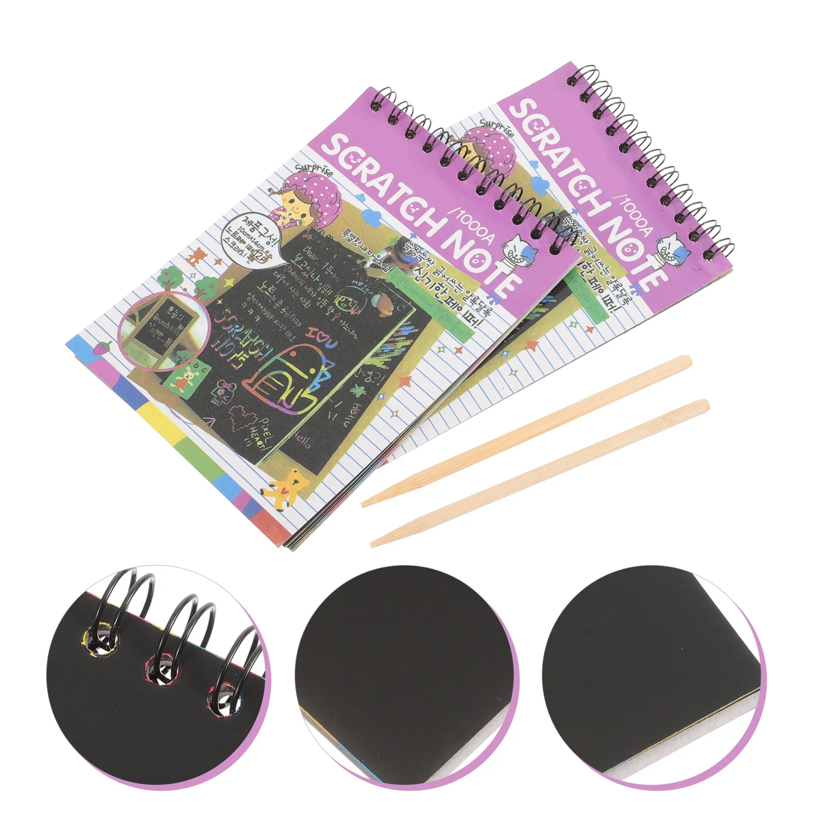 

6Sets Scratch and Sketch Note Pads Kids DIY Scratchbooks Sketch Doodle Pads Scratch Paper Crafts Kids