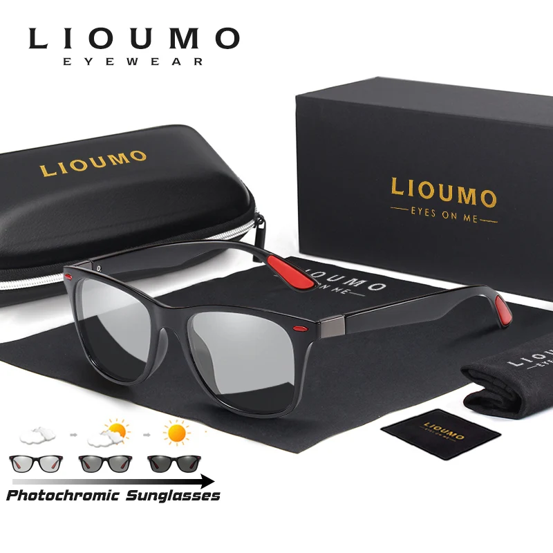 

LIOUMO Fashion Photochromic Polarized Sunglasses Men Square Sports Sun Glasses For Women Anti-Glare Driving Goggles gafas de sol