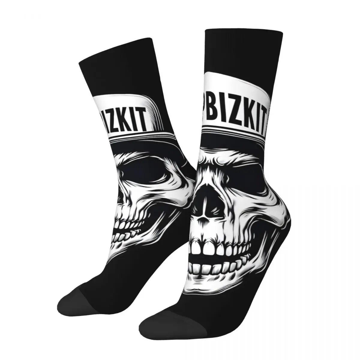 Vintage Skull Men's compression Socks Unisex Limp Bizkit Street Style Seamless Printed Novelty Crew Sock