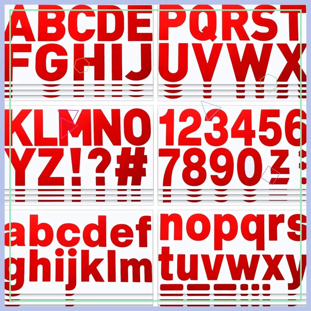 

232 Pcs 24 Sheets Letter Stickers, 2.5 Inch Self-Adhesive Bulletin Board Letters for Classroom Posters, Alphabet Numbers Red