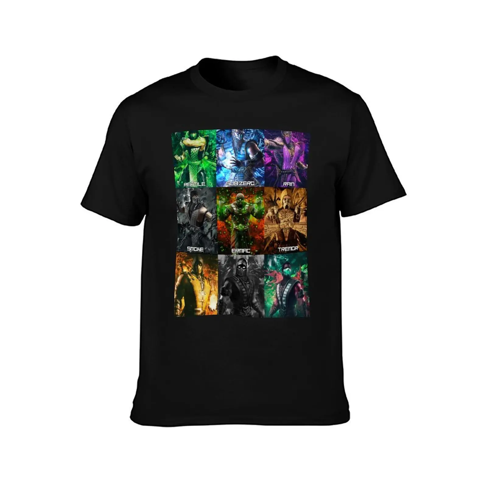 MK 9 klassic ninjas T-Shirt, Summer Casual Cotton Tee, Oversized Streetwear Tops, Vintage Graphic Print, Loose Fit Short Sleeve