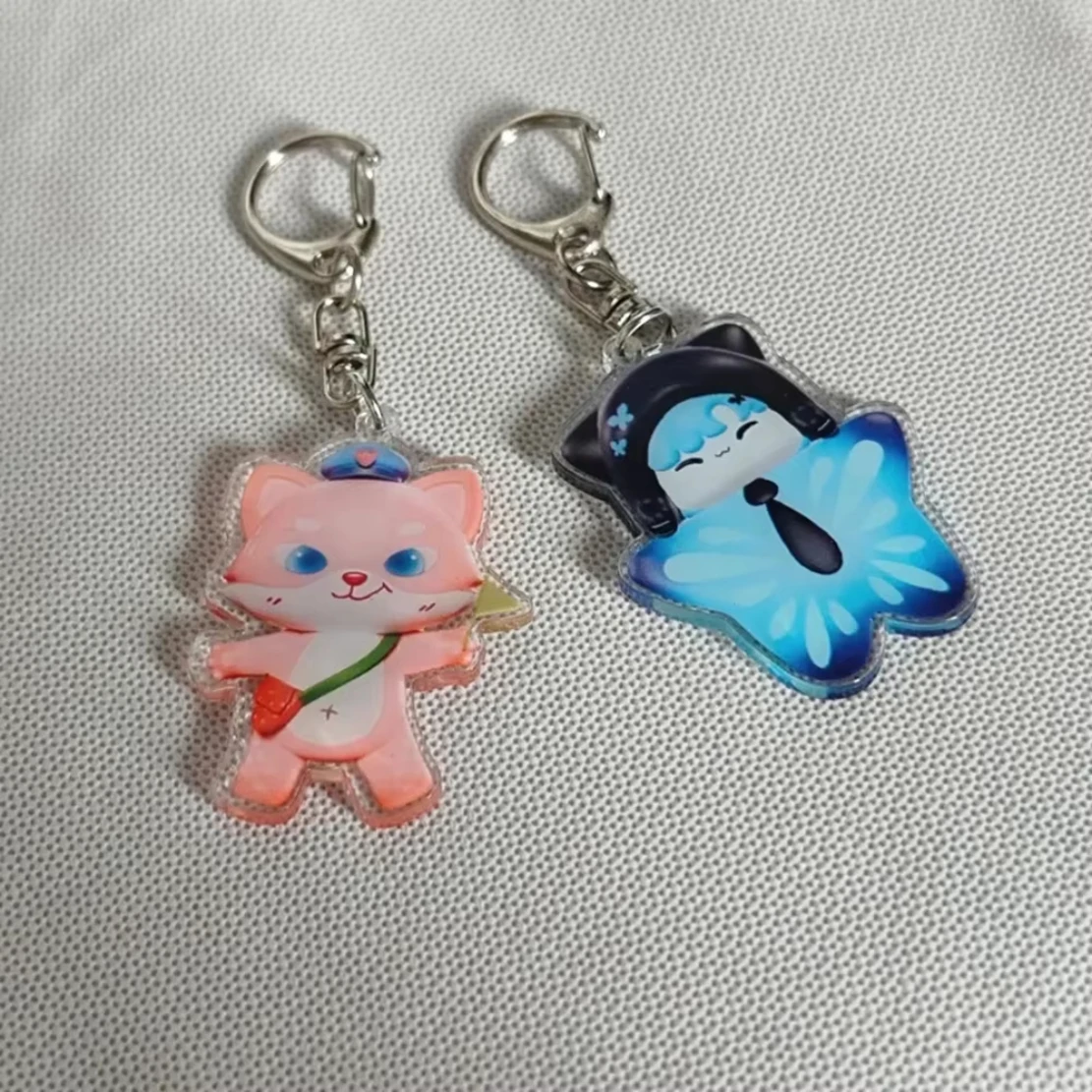 GMMTV TeeTeePor KengNamping Cosplay Keychain Q Version Animal Acrylic Pendant Couple Unisex Backpack Keyring Jewelry Accessories