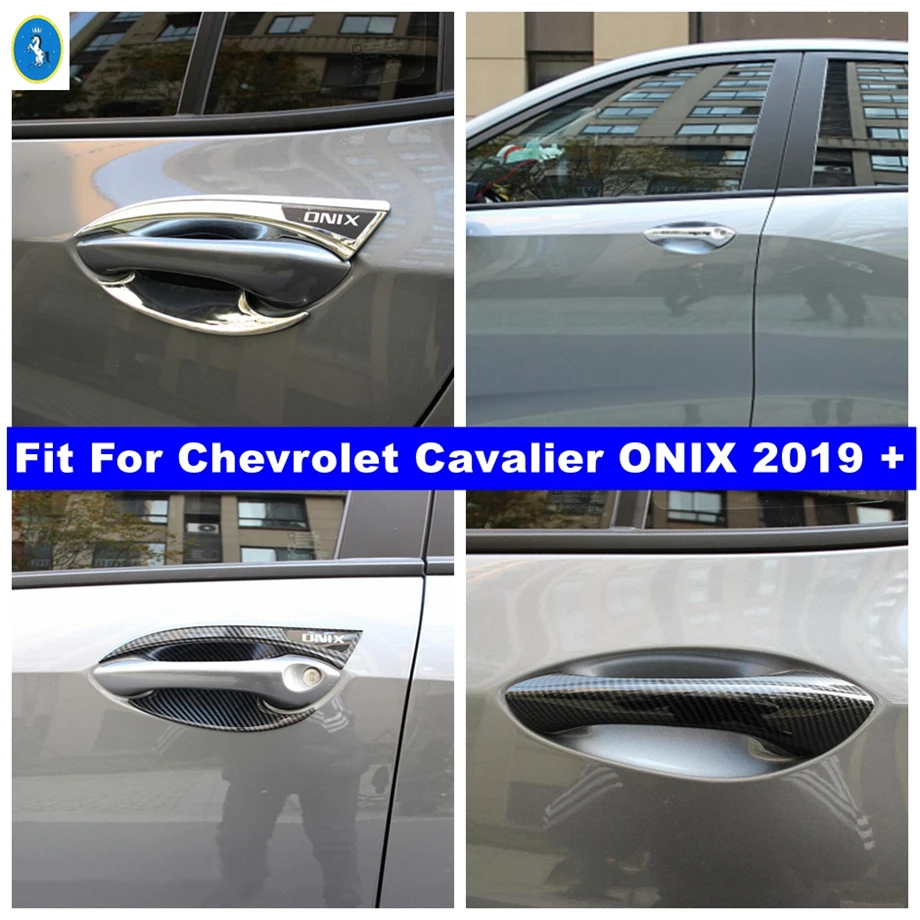 

Side Door Handle Bowl Decor Cap ABS Accessories Cover Trim For Chevrolet Cavalier ONIX 2019 - 2024 Chrome / Carbon Fiber Look