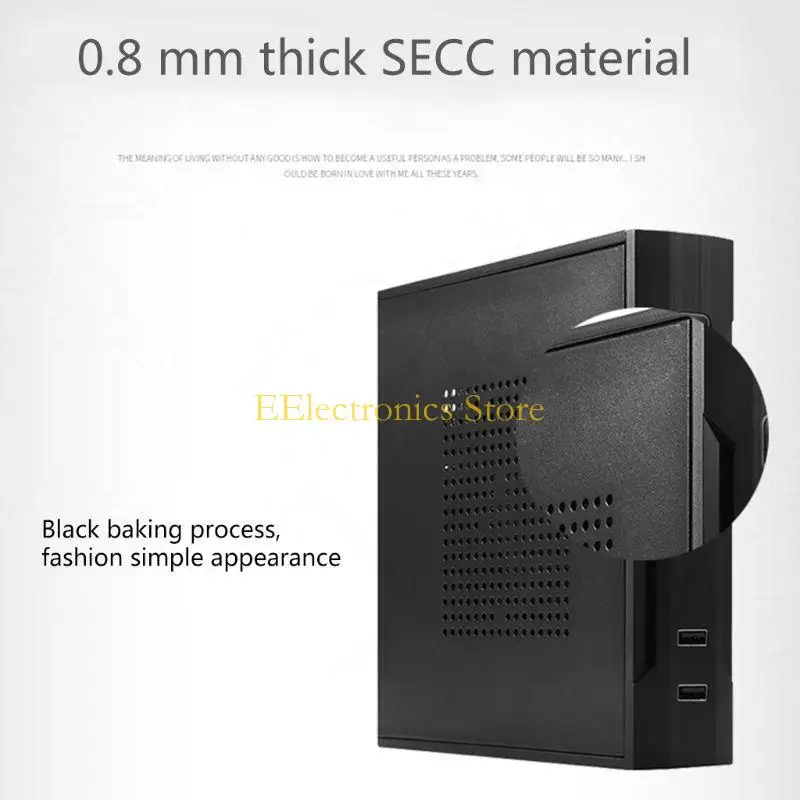 

QX01 Mini ITX Computer Case Metal Enclosure Portable Case for 2.5Inch HDD SSD Usb2.0x2 Gaming PC Desktop Chassis Power Supply
