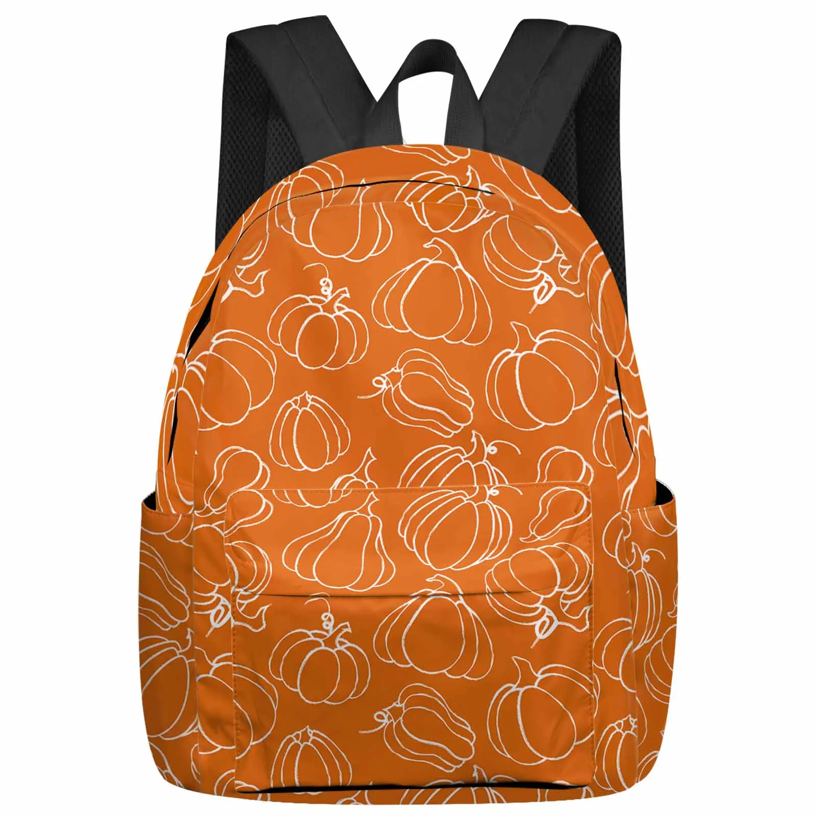 Thanksgiving Autumn Orange Pumpkin Backpacks Custom Student School Bags Laptop Backpack Men Women Female Travel Mochila