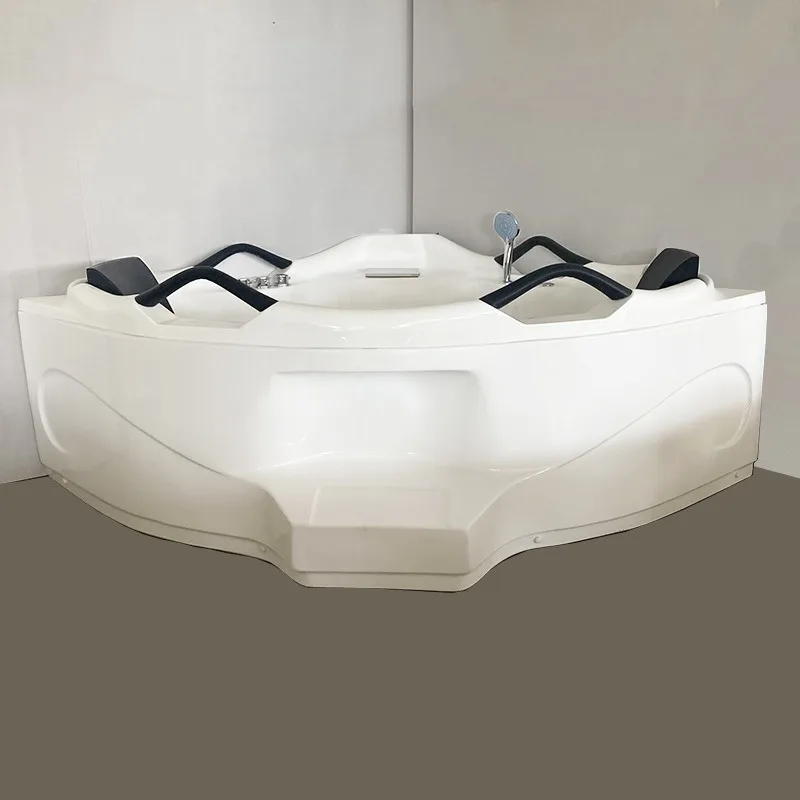 

Acrylic freestanding fan-shaped triangular cylinder intelligent heating surf massage bubble bath bath adult double bath