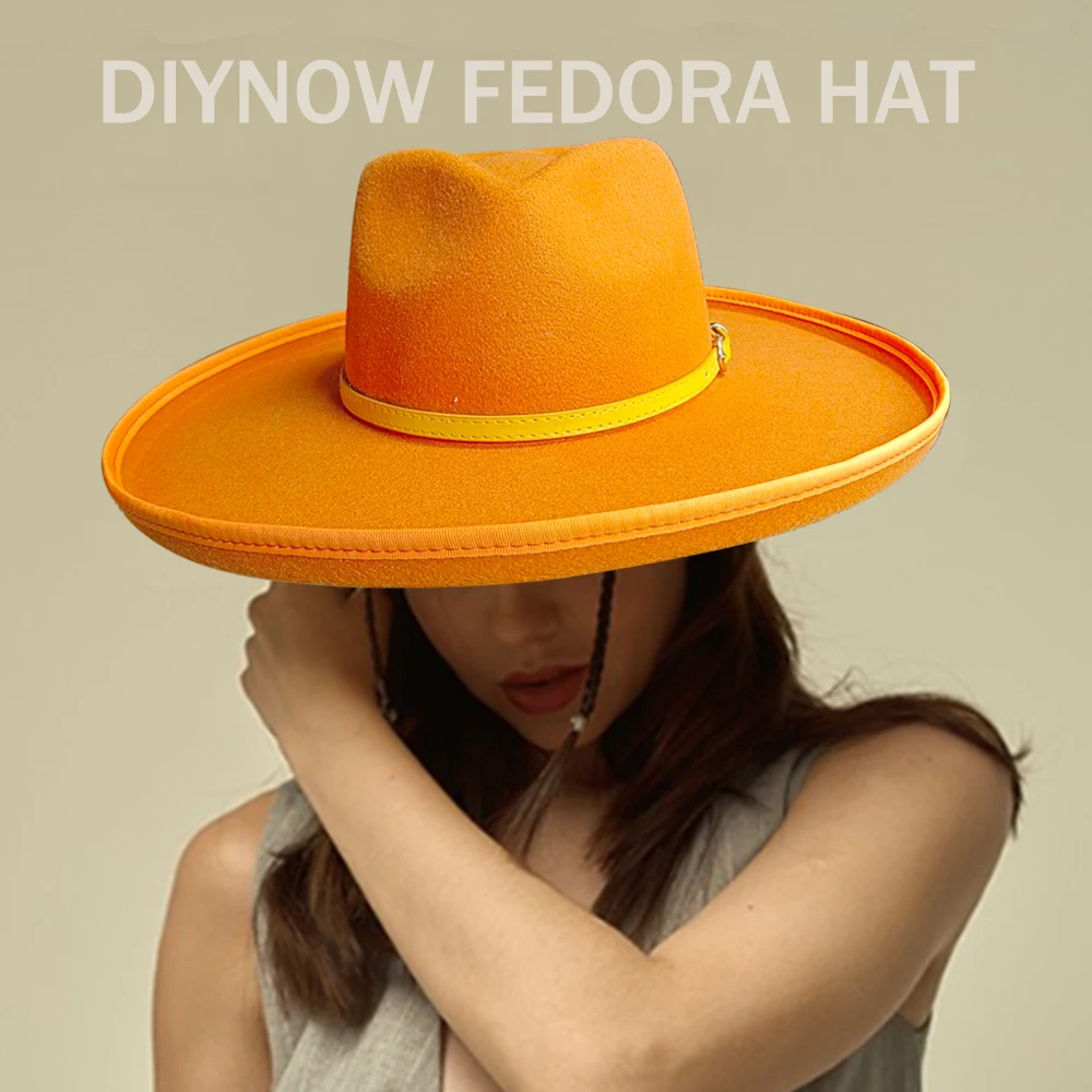 Fashionable New Fedora Luxury Big brim Felt Hat Panama Jazz Hat for Men and Women Love Top Design Wrapped Gentleman Elegant Hat