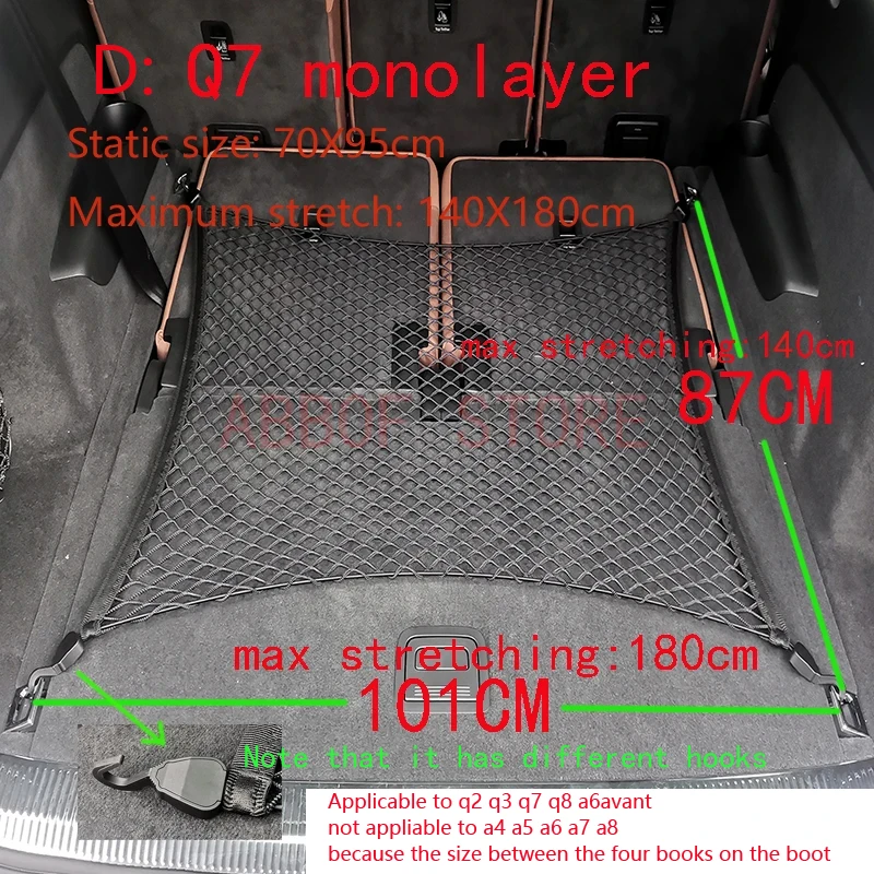 Original Car Trunk Mesh Net Cargo Luggage  A4 B5 B6 B8 A6 C5 C6 A3 A5 Q3 Q5 Q7 8W9 861 869 80A 861 869 9B9