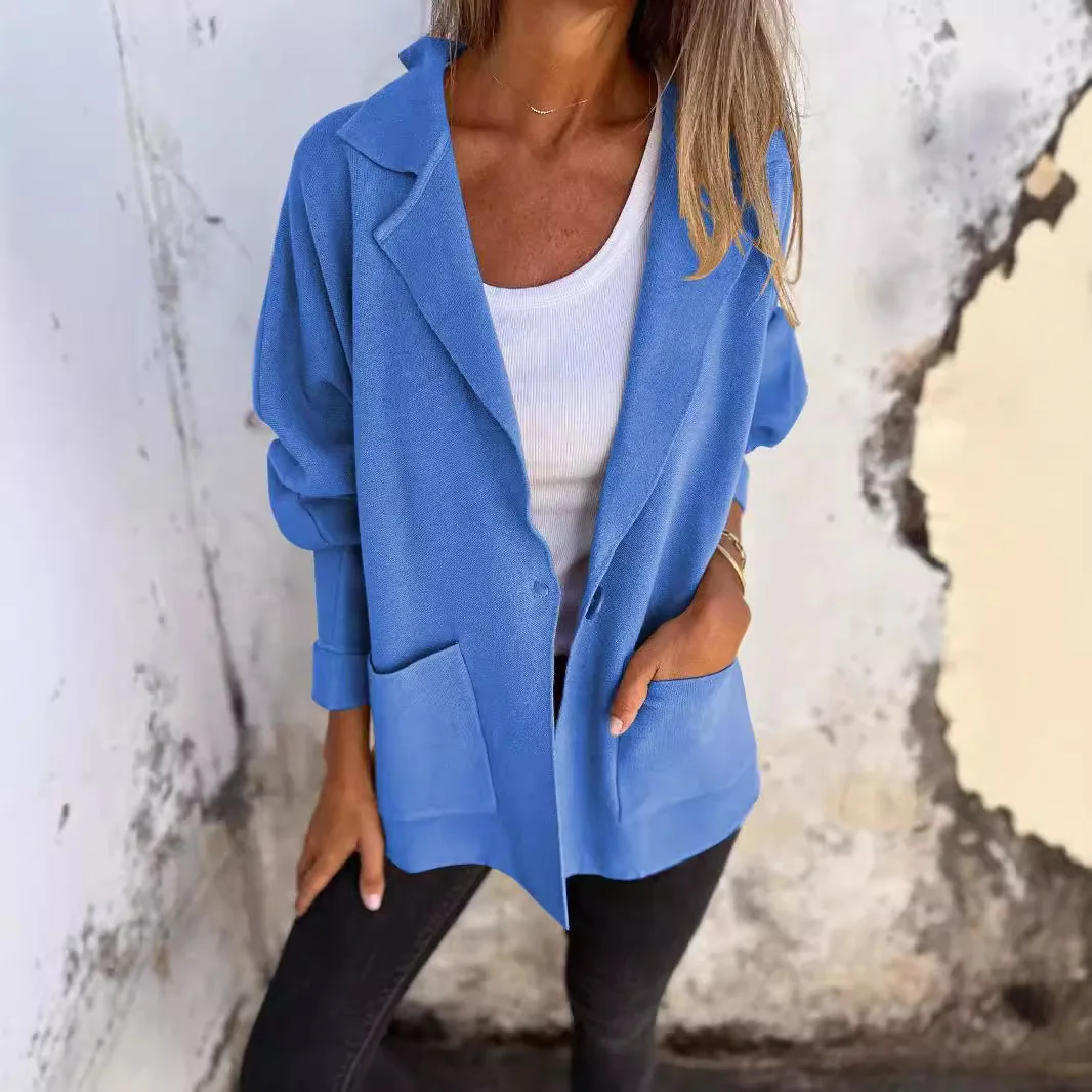

Women's Casual Lapel Jacket With Pocket Autumn Winter New Style Fashion Independent Station Outerwear