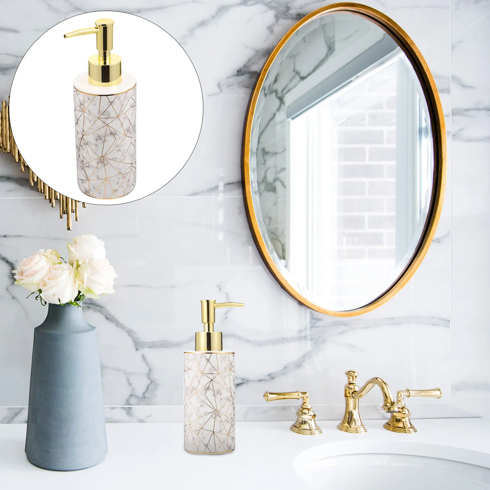 

Empty Lotion Bottle Pump Dispenser White Plastic Shampoo Container Travel Bathroom Creative Design Portable