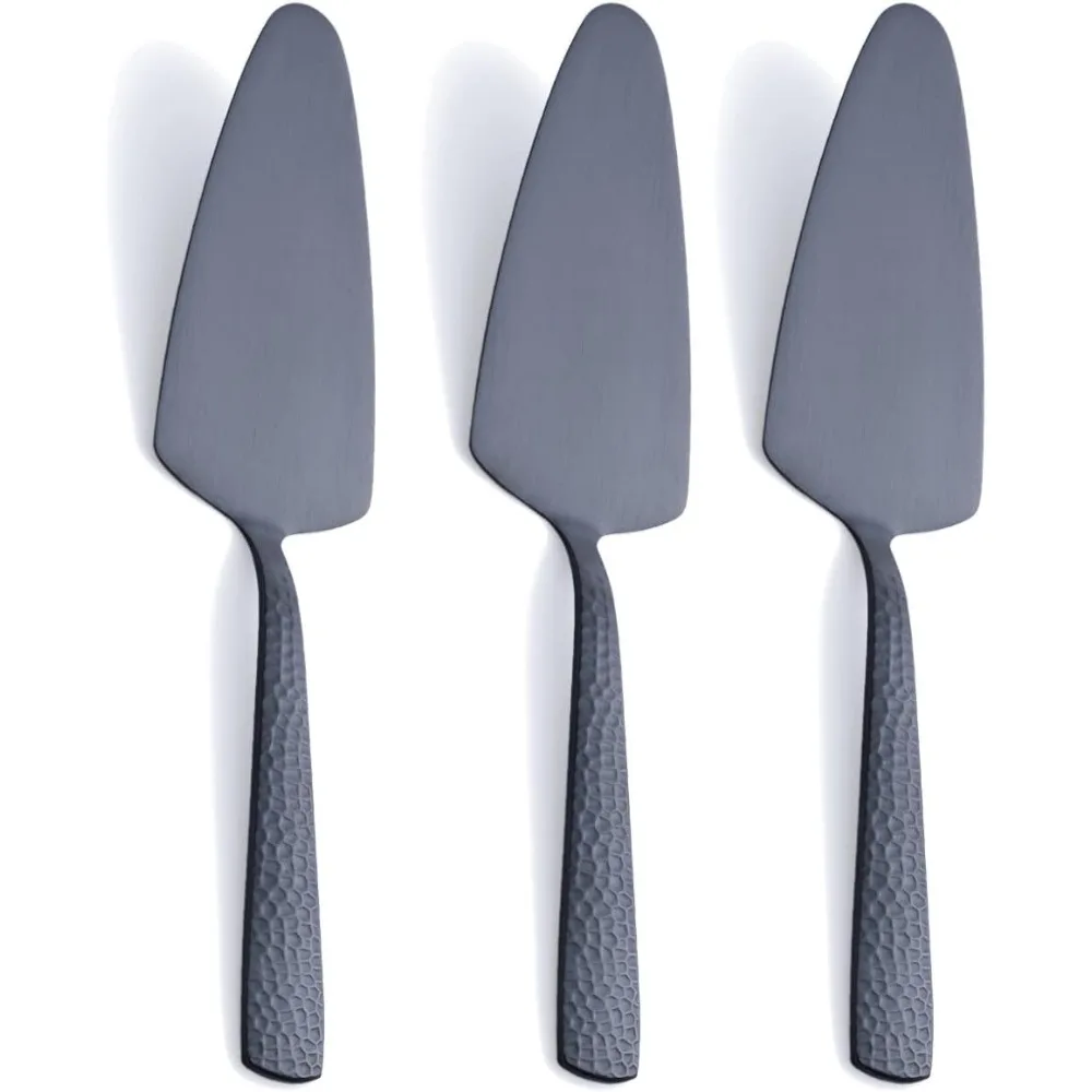 

Matte Black Cake Pie Server, 9.4-inch Stainless Steel Heavy Duty Pizza Spatula, Satin Finish, Set of 3