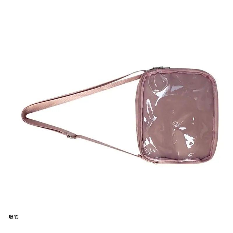 D0UD School Girl Student Transparent Bag for Women Clear Crossbody Bag Anime Badges Display Handbag Book Bag