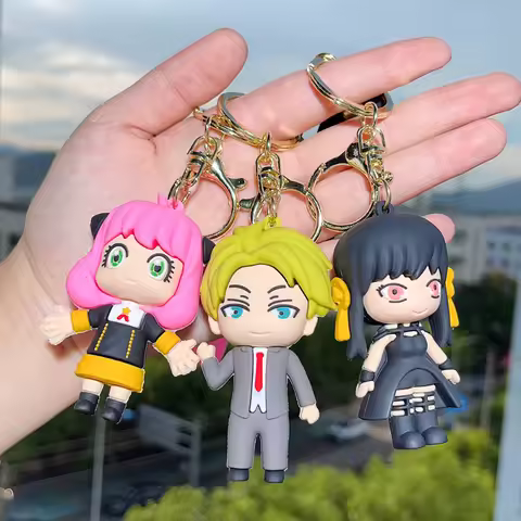 Anime Spy X Family Aesthetic Keychain Figures Twilight Anya Yor Loid Forger Key Chain 3D Soft Silicone Backpack Pendant Keyring