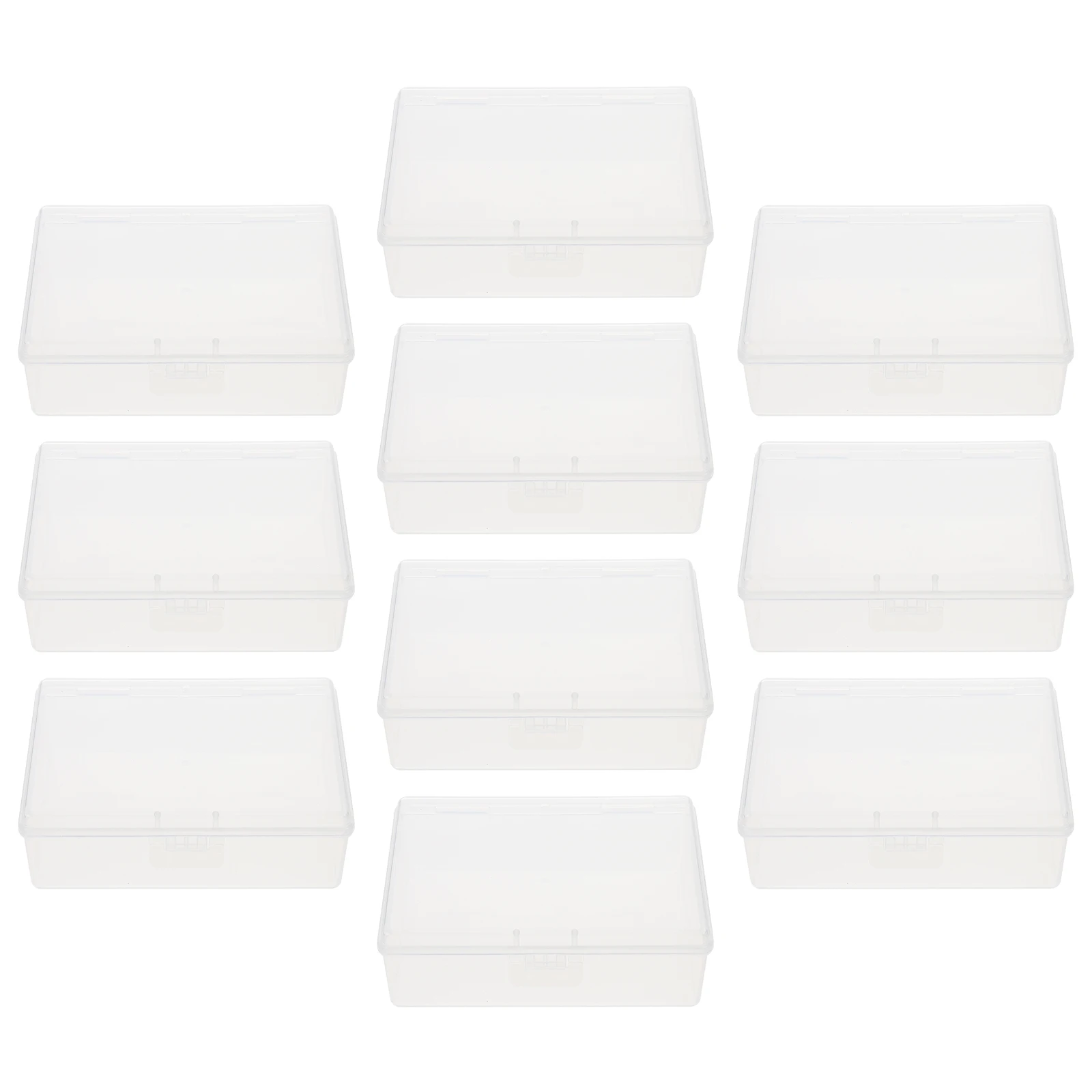 

10 Pcs Box Transparent Storage Box Plastic Holder Storage Case Dustproof Lightweight Travel Organizer