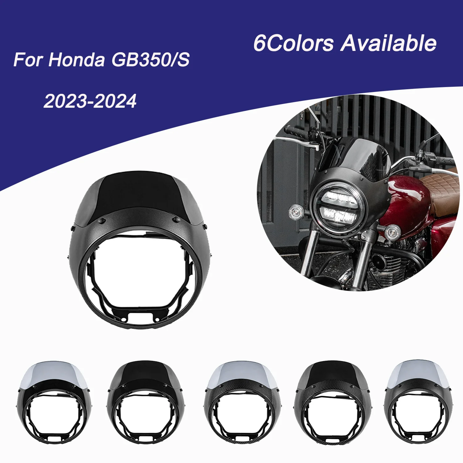 Motorcycle Head Protection For Honda GB350/S 2023-2024 Windscreen Windshield Front Headlight Fairing Head Lamp  Cover