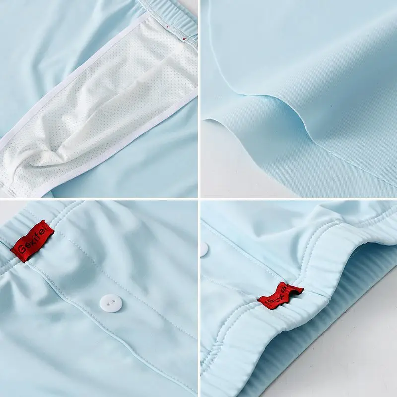 Ice Silk Men's Underwear Loose Large Size Aro Pants Boys Personality Summer Seamless Cool Thin Boxers Smooth and Soft Quick-dry