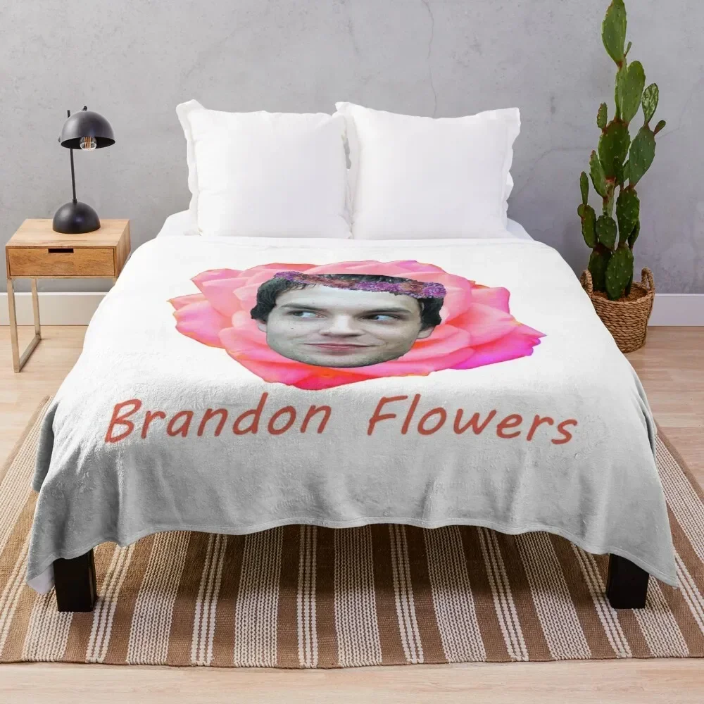 

literally brandon flowers Throw Blanket Breathable Lightweight Blanket for Adults Kids