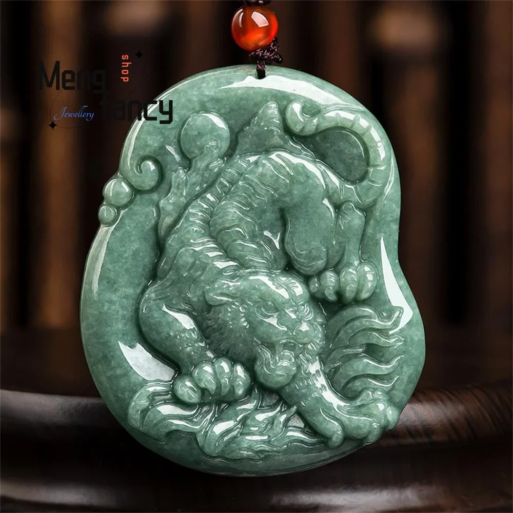 

Natural A-goods Jadeite Zodiac Tiger Roar Shenwei Pendant Exquisite Retro Best Selling Handicraft Mascots Fashion Luxury Jewelry