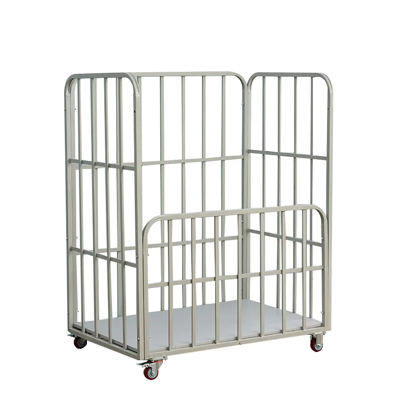 

High bar turnover trolley workshop cutting piece material cart with notch concave truck with wheel trolley