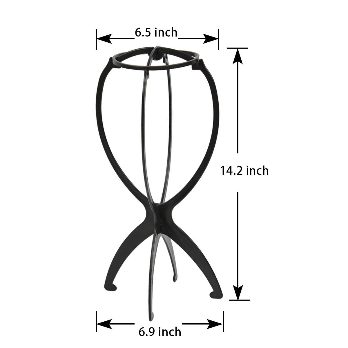 1 Pc Black Wig Stand for Wigs Wig Holder Portable Travel Dryer 14.2 Inch Wig Head Stand for Short Wigs