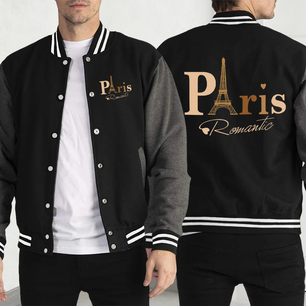 

Париж Романтический Эйфелева башня с принтом Мужские куртки Разноцветные бейсбольные майки с героями мультфильмов Свободный повседневный топ Уличная одежда Осеннее флисовое пальто