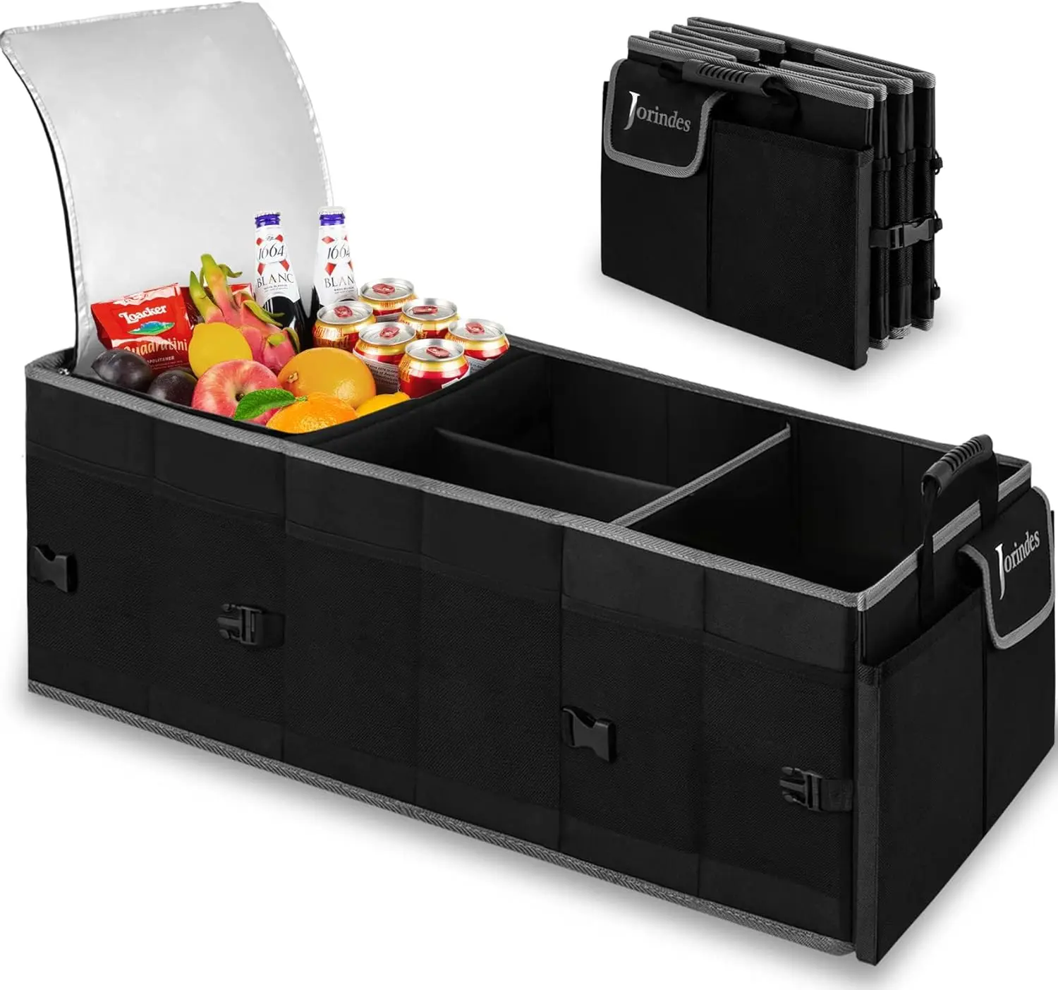 

Collapsible Cargo Organizer SUV Insulated Cooler Bag Non Slip Bottom Strips