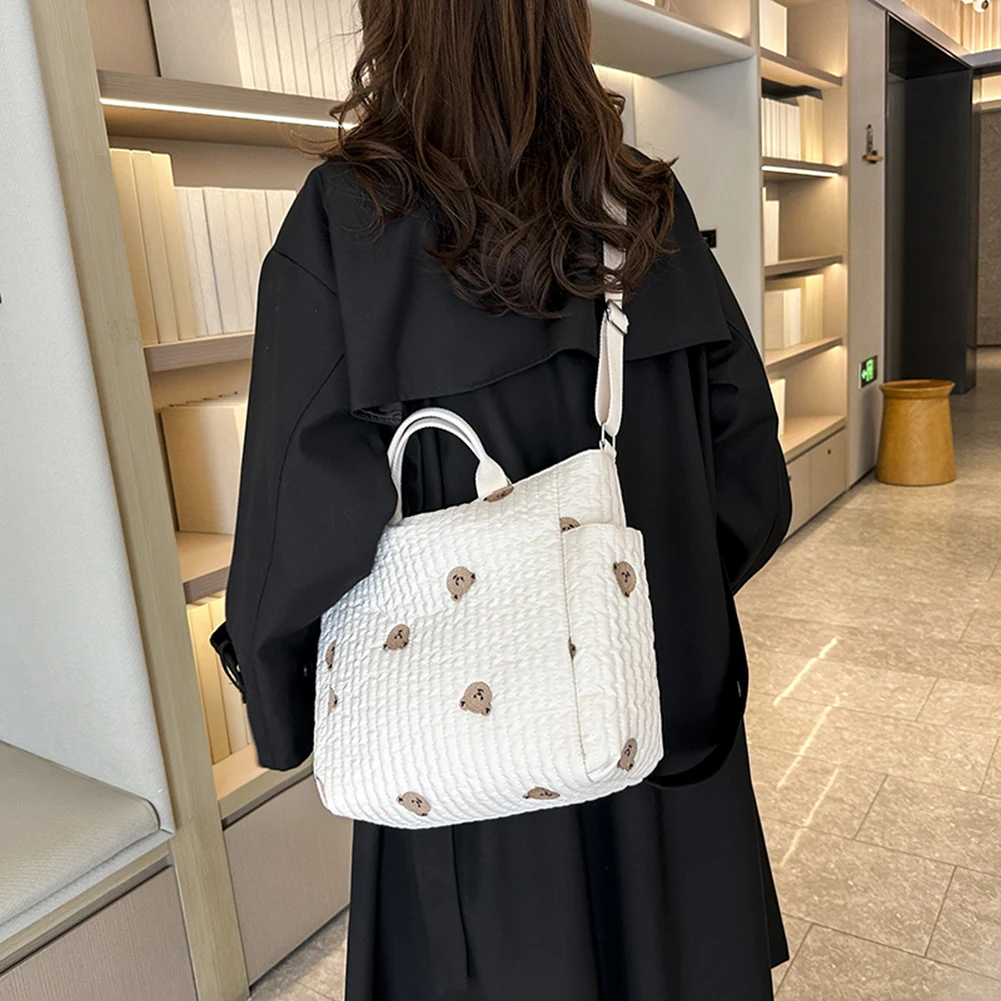 

Женская сумка через плечо для детских подгузников, большая вместительная сумка для кормления с героями мультфильмов, сумка-тоут с регулируемым ремешком, женская уличная повседневная сумка