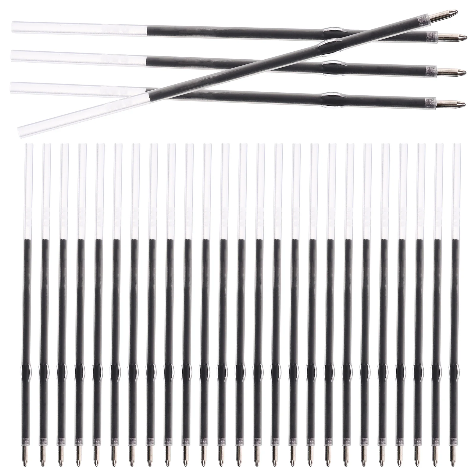 100 Pcs 07mm Black Office Push-button Ballpoint Pen Refill 100pcs Replacements Decor Filling