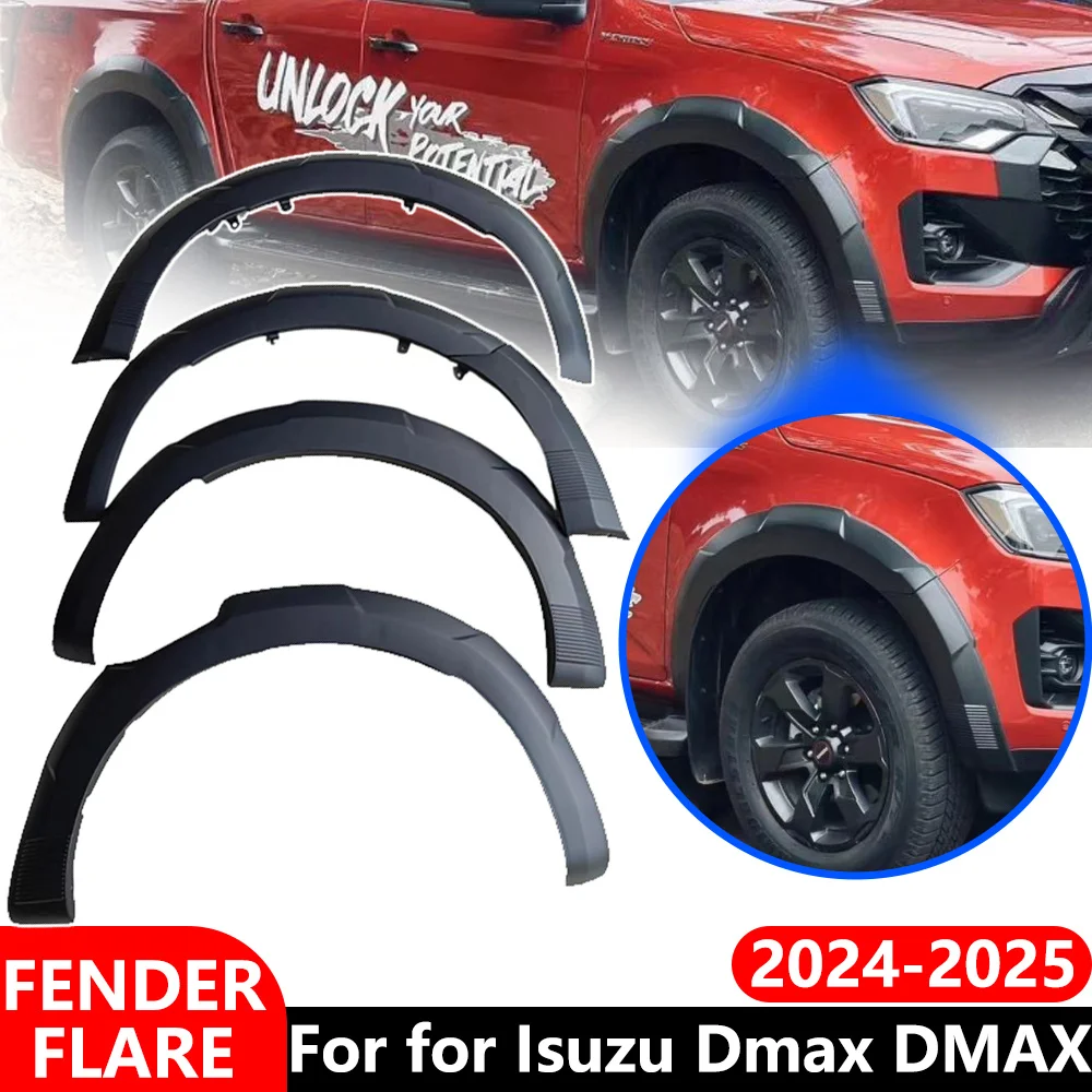 Fender Flares For Isuzu Dmax 2024-2025 Wheel Eyebrow mudflap Trim Guard Protector Car Parts Exterior Accessories dmax Exterior