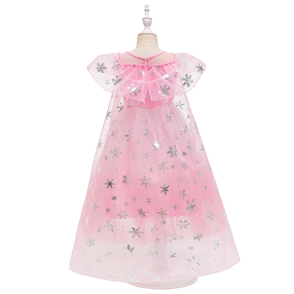 Snowflake Queen Girl Party Dresses for Kids Fancy Else Anna Cosplay Princess Girl Costume Carnival Easter Birthday Dress Costume