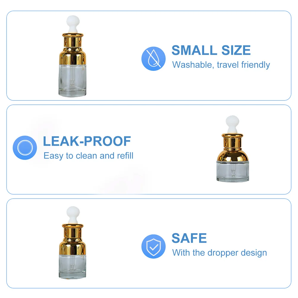 

5Pcs Essential Oil Bottles Glass Dropper Leakproof Portable Travel Oil Container Perfume Sub Pack Bottles