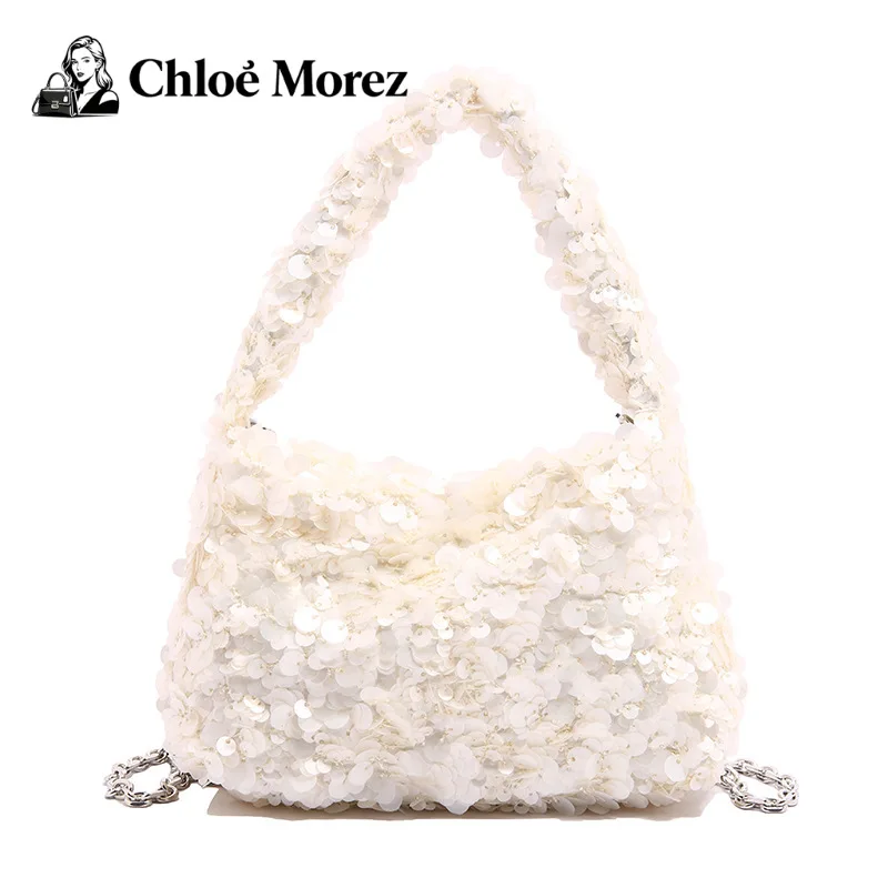 

Модная ручная сумка с пайетками, универсальная плиссированная сумка, женская сумка через плечо