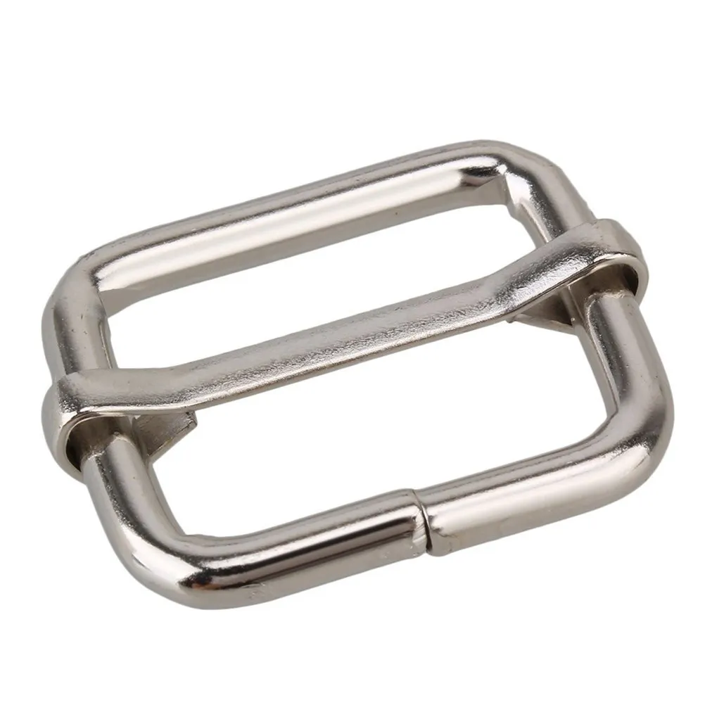 20Pcs Needle Buckles Silver Iron Roller Pin 38x19mm Fit 25Mm Webbing for Collars Belts Backpacks Slider Strap Adjuster