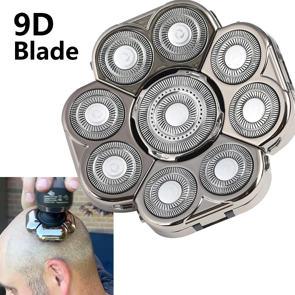 หัวโกนไฟฟ้าสำหรับผู้ชายหัวเปลี่ยนใบมีด9D แบบถอดเปลี่ยนได้