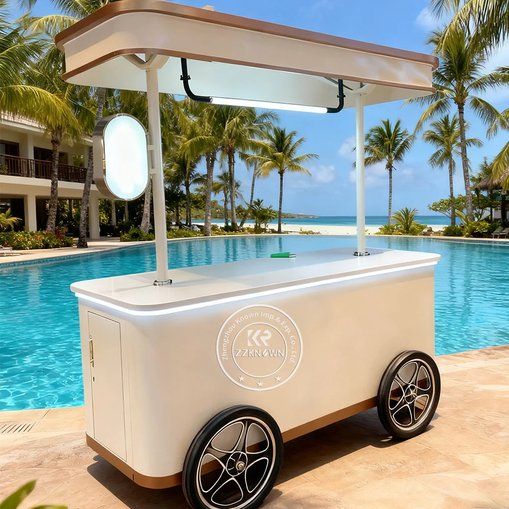

Popular Mobile Ice Cream Cart Popsicle Selling Luxury Electric Cooling Ice Cream Truck with Freezer and Stainless Steel Counter