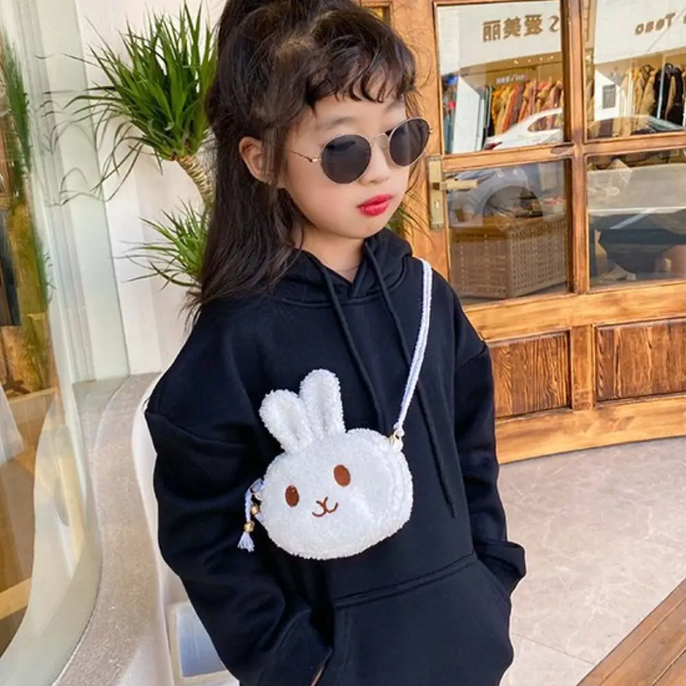 

Cute Baby Plush Handbag Purses New Year Gift Rabbit Shoulder Bag Crossbody Bag Coins Bag Messenger Bag