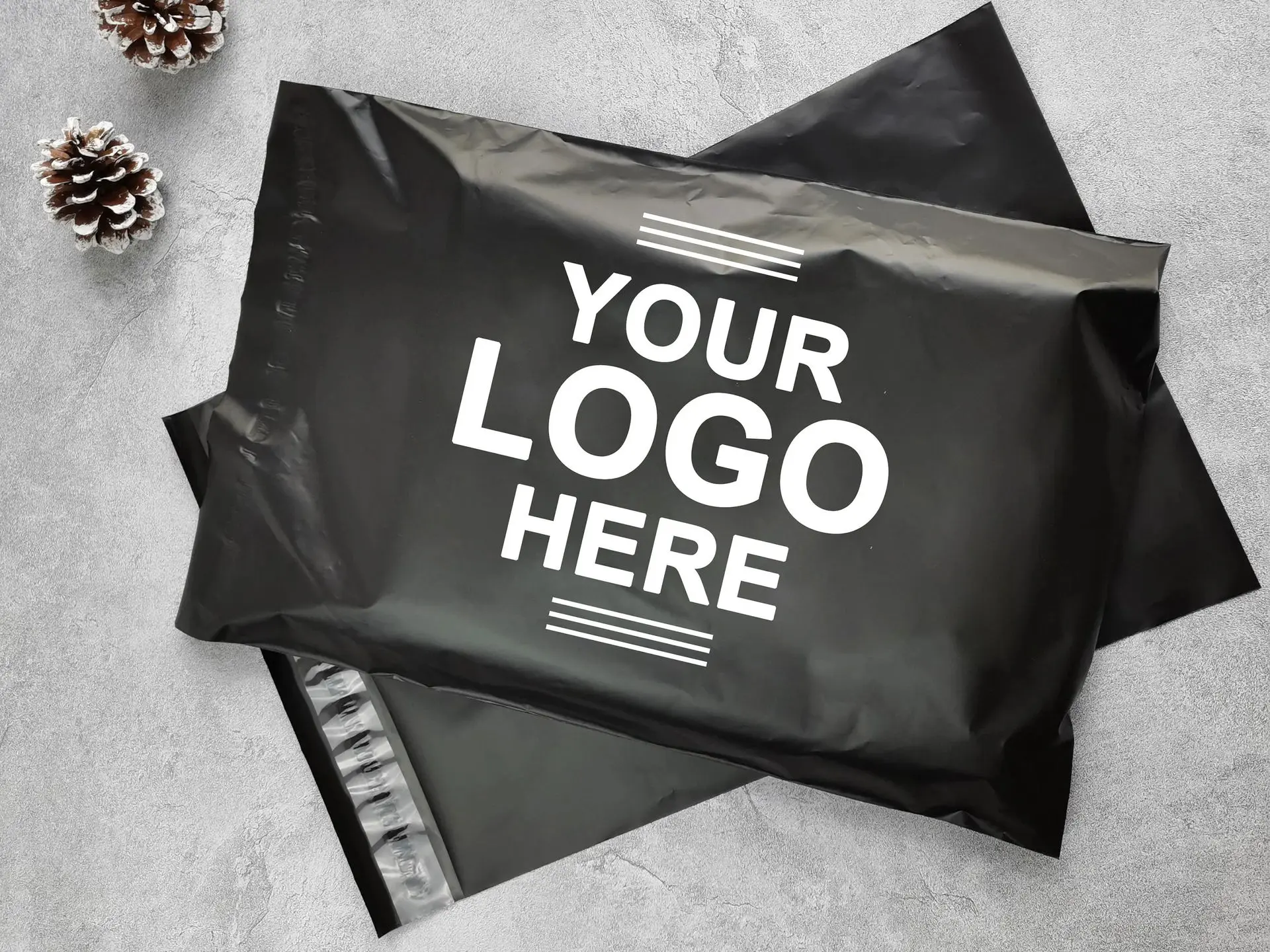Schwarze Express-Geschenkverpackungstasche, wasserdichte Plastiktasche, Transportprodukt, selbstversiegelte Tasche, individueller Logodruck – Detail 9
