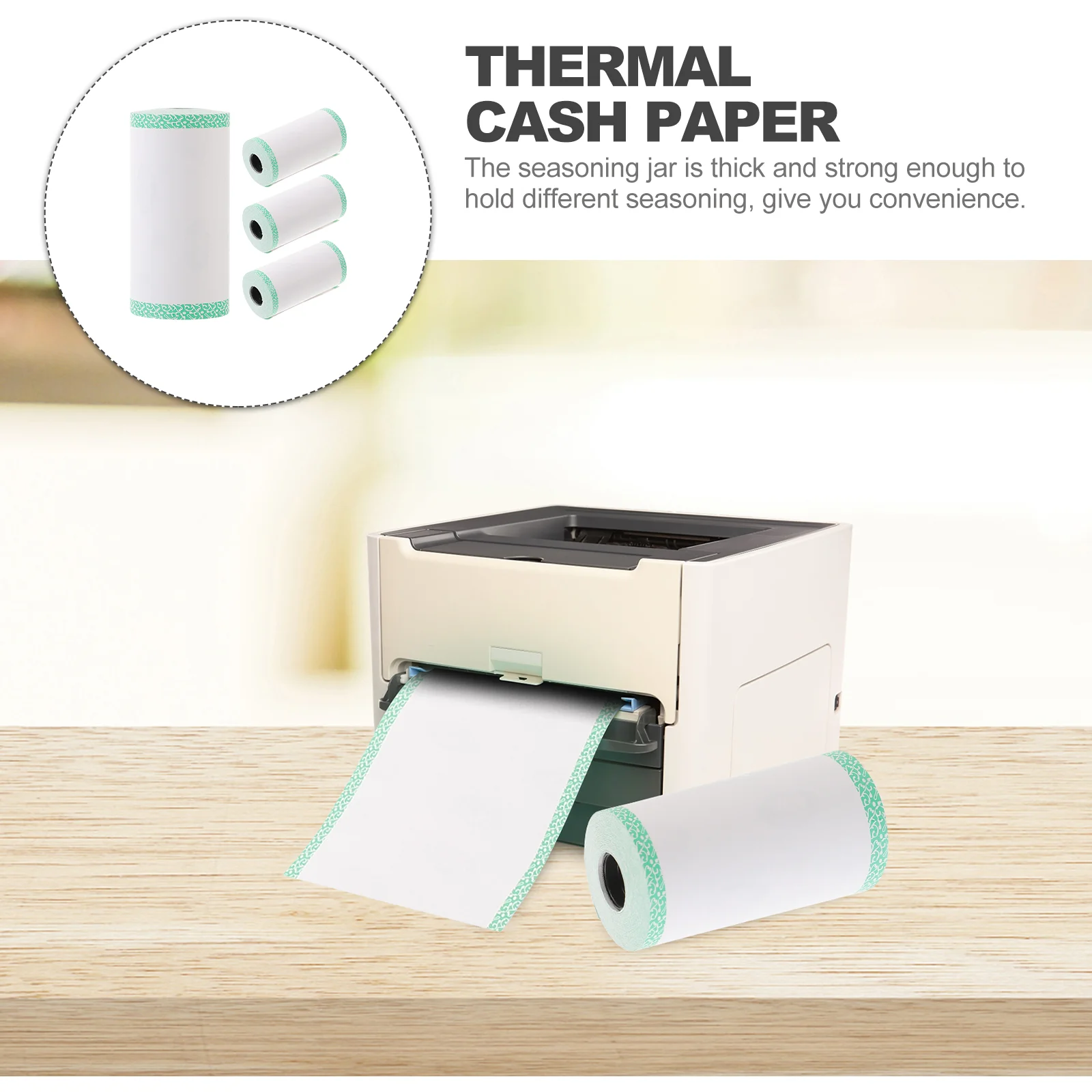 4 Rolls Thermal Paper Cash Printing Multipurpose Checkout Counter Papers Receipt Printer